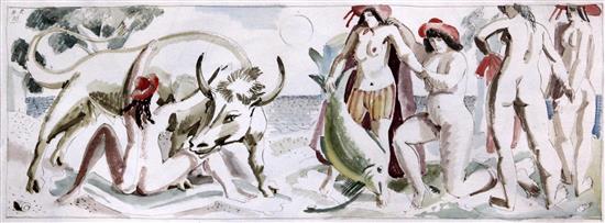 Michael Rothenstein R.A. (1908-1993) Europa and the Bull, 6.5 x 17in.